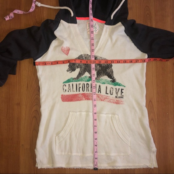 Billabong California Love Raglan Hooded Pullover Sweater-size M - Picture 7 of 8